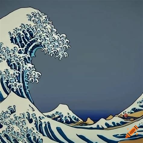 Modern Interpretation Of The Great Wave Of Kanagawa On Craiyon
