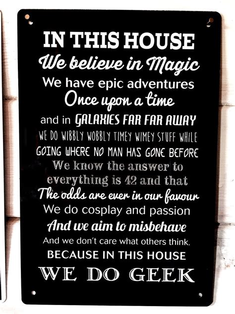 In This House We Do Geek Metal Sign