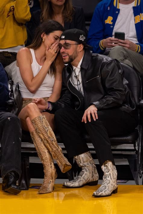 Kendall Jenner And Bad Bunny At Lakers Game In Los Angeles 05122023 Hawtcelebs