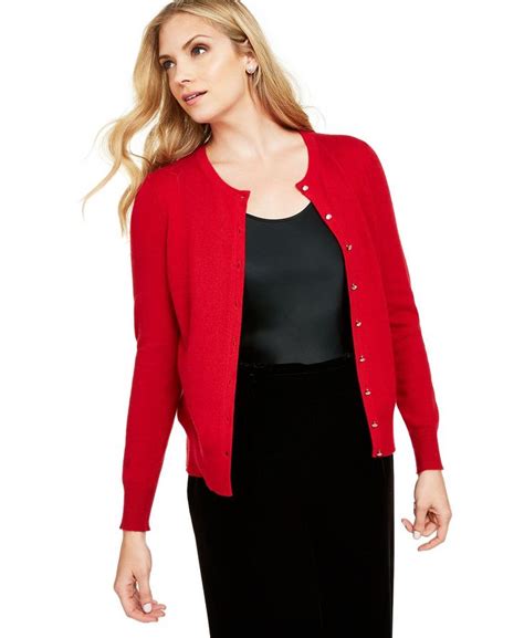 Charter Club Cashmere Crystal Button Cardigan Regular And Petite Sizes