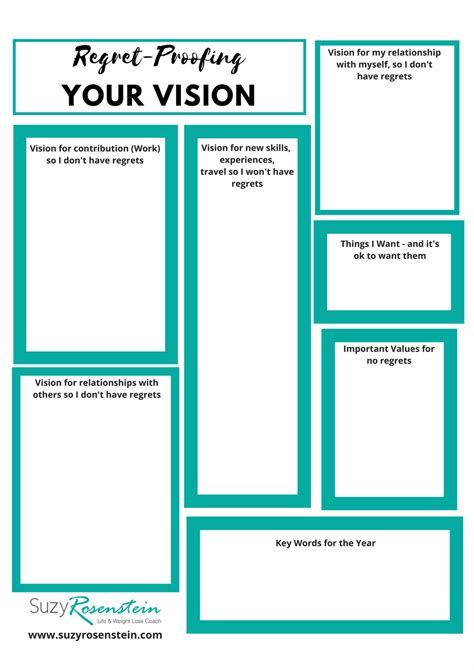 Printable Vision Board Worksheet
