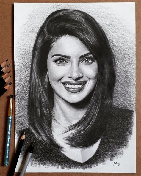Portrait Drawing Of Priyanka Chopra Portrait Drawing Pencil Sketch