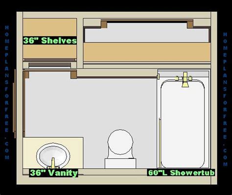 An unused closet or hall end, can often be converted into the extra bathroom you would like so much to have. Free Bath Layouts with Standard Size 5x10 Designs