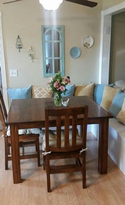 Mooseng modern style breakfast nook w/metal frame+mdf board farmhouse 2 benches and table set, contemporary home furniture for small spaces, vintage brown. Kitchen Breakfast nook | Home decor, Kitchen breakfast ...