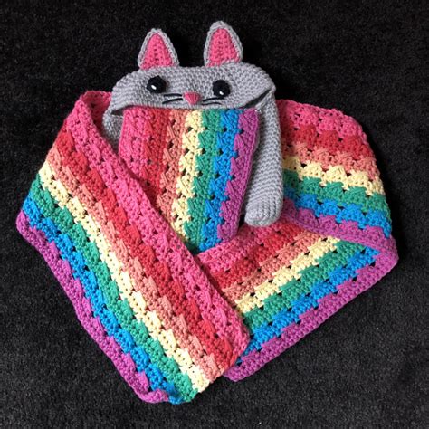 Puking Rainbow Crochet Cat Scarf Rainbow Barf Cat Plush Scarf In 2020