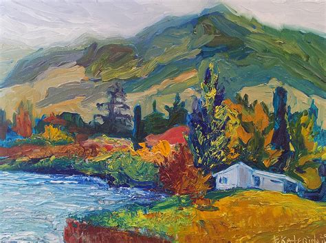 Mountain Painting Oil Landscape Ekaterina Chernova Painting By Ekaterina Chernova Fine Art America
