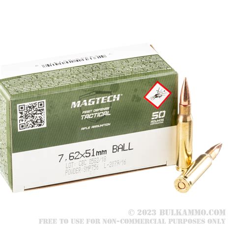 50 Rounds Of Bulk 762x51 Ammo By Magtech 147gr Fmj M80
