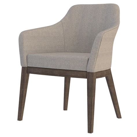 Maison 55 Modern Classic Grey Upholstered Brown Wood Dining Arm Chair