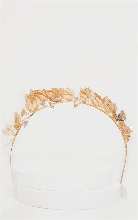 Gold Leaf Headband Accessories Prettylittlething Usa