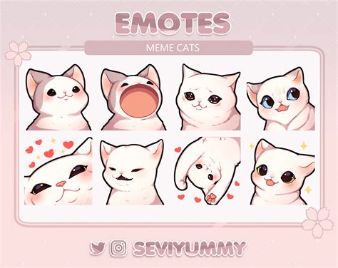 Meme Cat Emotes Twitchdiscord Kawaii Kitty Neko Divertido Etsy España