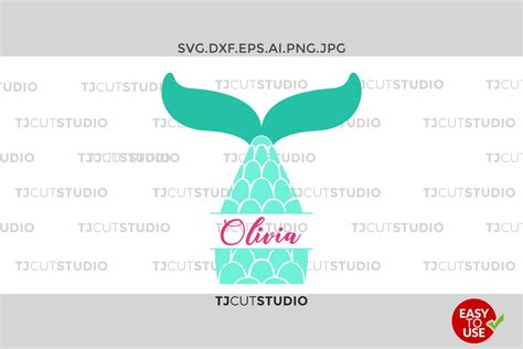 Cut files for cricut & silhouette. Mermaid Tail SVG, Mermaid Monogram SVG, Split Mermaid ...