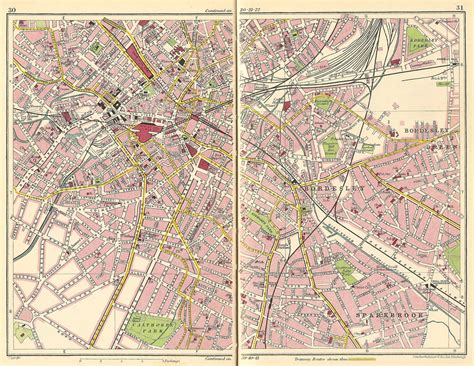 Birmingham Uk City Centre And Eastern Suburbs Street Plan 1933 A