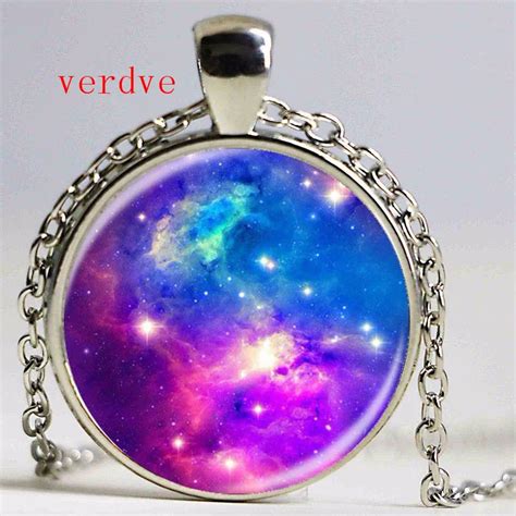 Fashion Galaxy Nebula Space Pendant Necklace Glass Cabochon Vintage