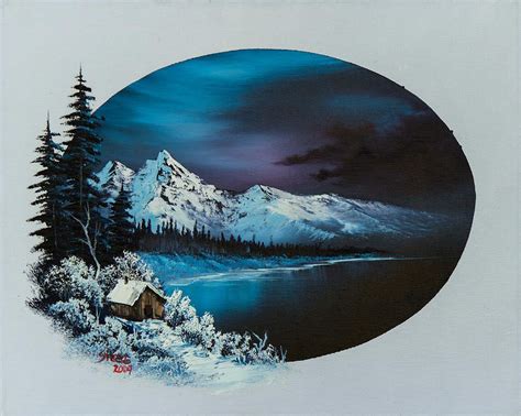 Landscape Painting Jack Frost Moon By C Steele Bob Ross Paintings