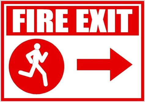 Fire Exit Right Arrow Emergency Decal Safety Sign Sticker Osha 600 Picclick