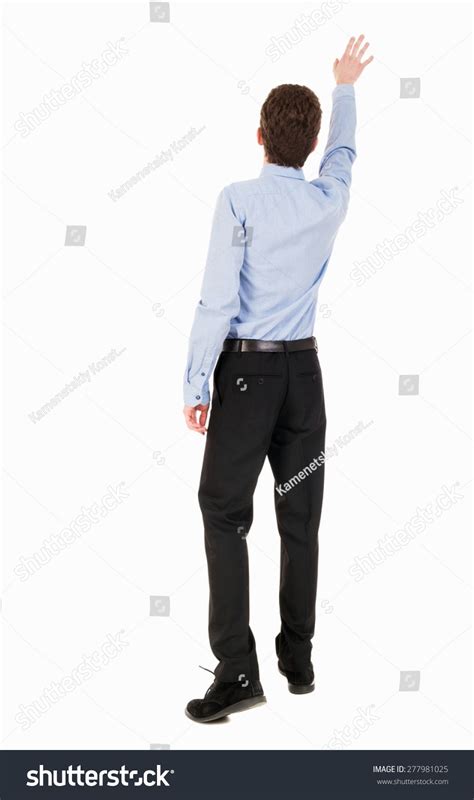 Back View Pointing Business Man Gesticulating Stock Photo 277981025