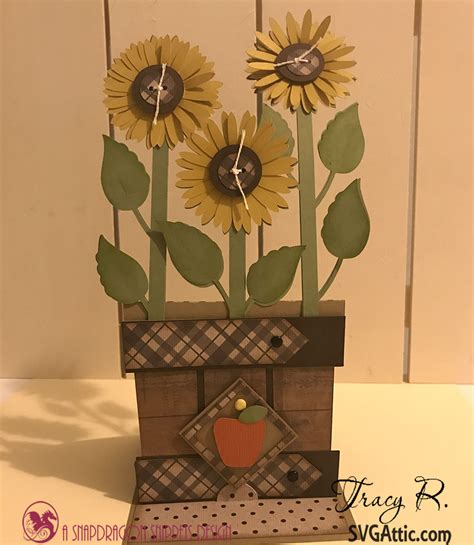 Svg Attic Blog Sunflower Card And Print And Cut With Tracy
