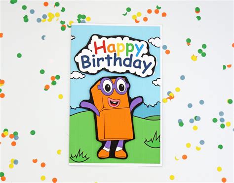 Numberblocks Happy Birthday Card Etsy