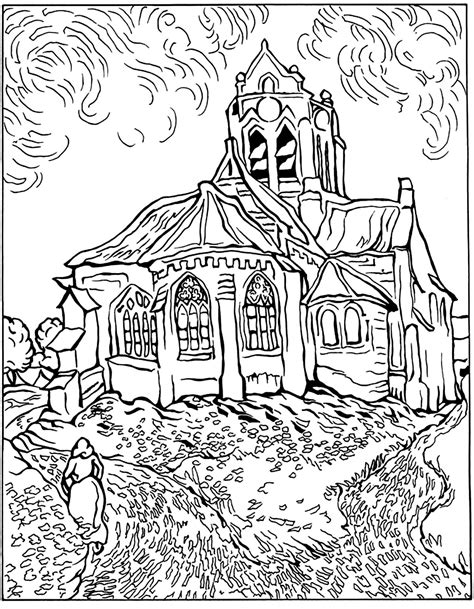 Van Gogh coloring page to print for children - Vincent Van Gogh