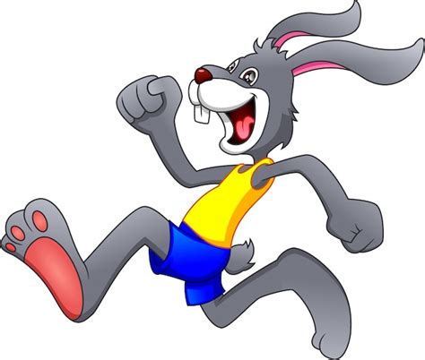 Premium Vector Cartoon Happy Rabbit