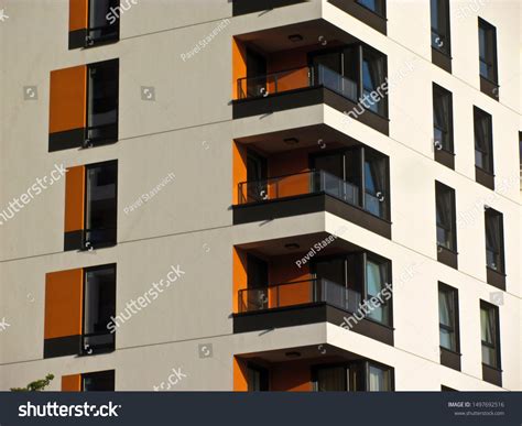 Modern Apartment Building Facade Contemporary Architecture Stock Photo
