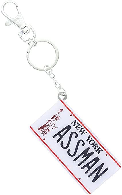 Seinfeld Assman License Plate Keychain Air Tag Key Chain Rings Seinfeld Ts