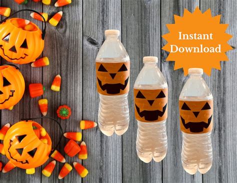 Printable Halloween Water Bottle Labels Halloween Etsy