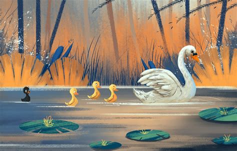 Wallpaper Birds Tale Swan The Ugly Duckling Images For Desktop