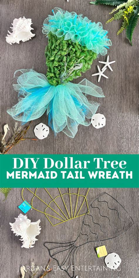 Diy Dollar Tree Mermaid Tail Wreath Jordans Easy Entertaining