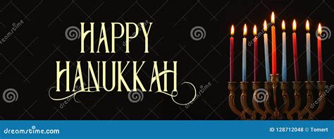 Image Of Jewish Holiday Hanukkah Background With Menorah And X28traditional Candelabraand X29 And