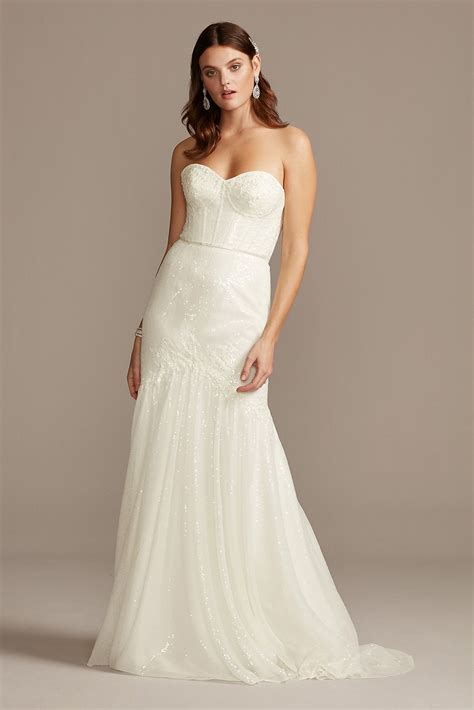 Allover Sequin Corset Wedding Dress With Beading Galina Signature Swg854 Swg854 35700