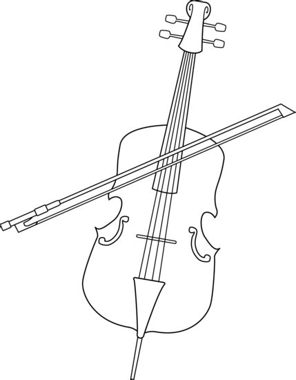 Cello clipart coloring page, Cello coloring page Transparent FREE for