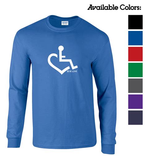 Original Heart Long Sleeve T Shirt 3e Loves Wheelchair Heart