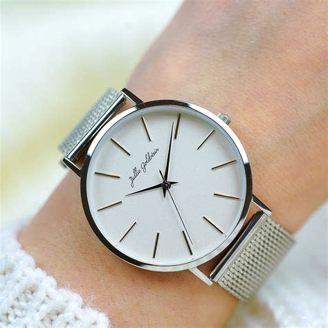 Silver Mesh Womens Watch Large Face Womens Watch Etsy Uk