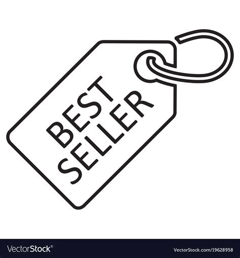 Best Seller Tag Line Icon Black Color Isolated Vector Image