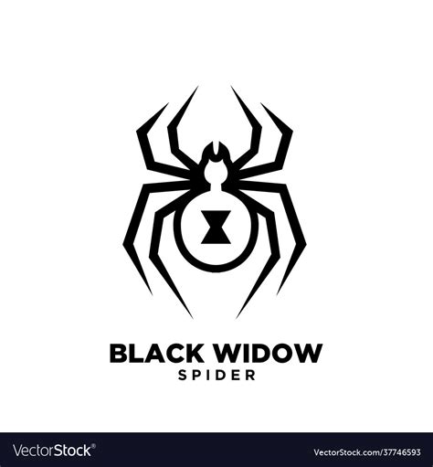 Black Widow Outline Spider Logo Icon Design Vector Image