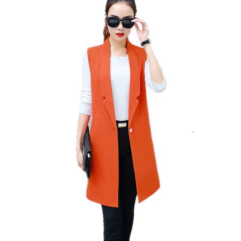 Buy Spring Elegant Long Female Vest Women Fashion Waistcoat Summer Sleeveless