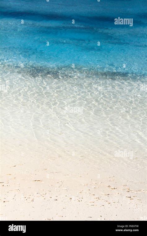 Maldives Island Resort White Sand Beach And Turquoise Water Stock Photo