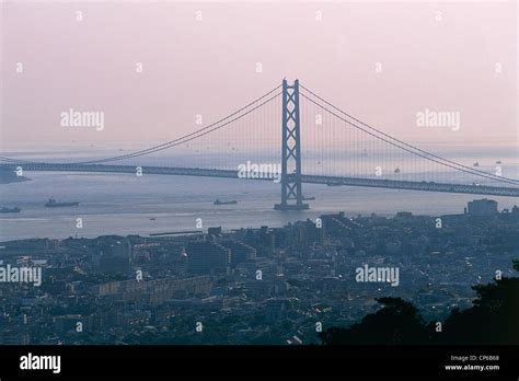 Kansai Kobe Japan West Akashi Kaikyo Bridge Stock Photo Alamy