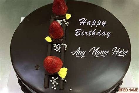You should edit this custom birthday invitation card and share it with them. Sweet Chocolate Birthday Cake With Name Edit in 2020 ...