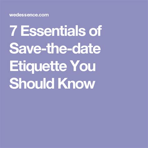 7 Essentials Of Save The Date Etiquette You Should Know Save The Date