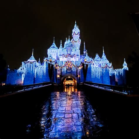 The resort was the first disney theme park location and the only one opened while walt disney was still alive. Disneyland Castle at midnight on Christmas 2019 : Disneyland