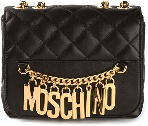 Moschino Quilted Logo Chain Cross Body Bag Shopstyle Leather