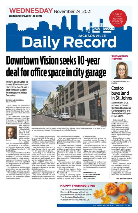 Jacksonville Daily Record 112421 By Daily Record And Observer Llc Issuu