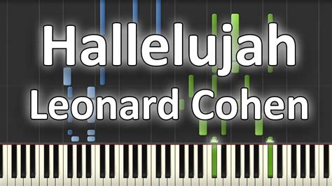 Hallelujah Leonard Cohen Easy Piano Tutorial Synthesia Youtube