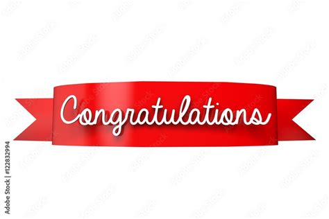 Congratulations Red Ribbon Banner Stock Illustration Adobe Stock