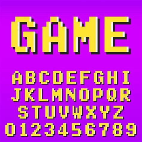 Maybe you would like to learn more about one of these? Old pixel video game alphabet font template - Download ...