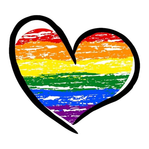 Premium Vector Lgbt Pride Heart Lesbian Gay Bisexual Transgender Rainbow Flag Lgbtq Heart Gay