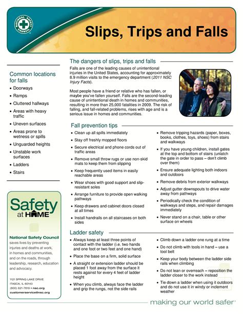 Slips Trips And Falls From Health And Safety Poster