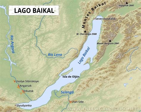 Mapa Del Lago Baikal Geografía Del Lago Baikal